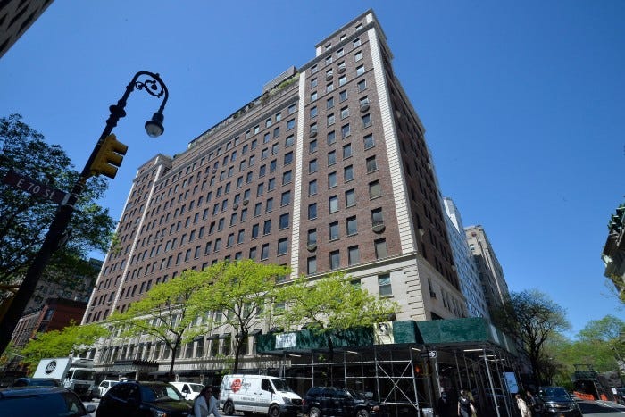 The exterior of Maxime’s, in the old Westbury Hotel
