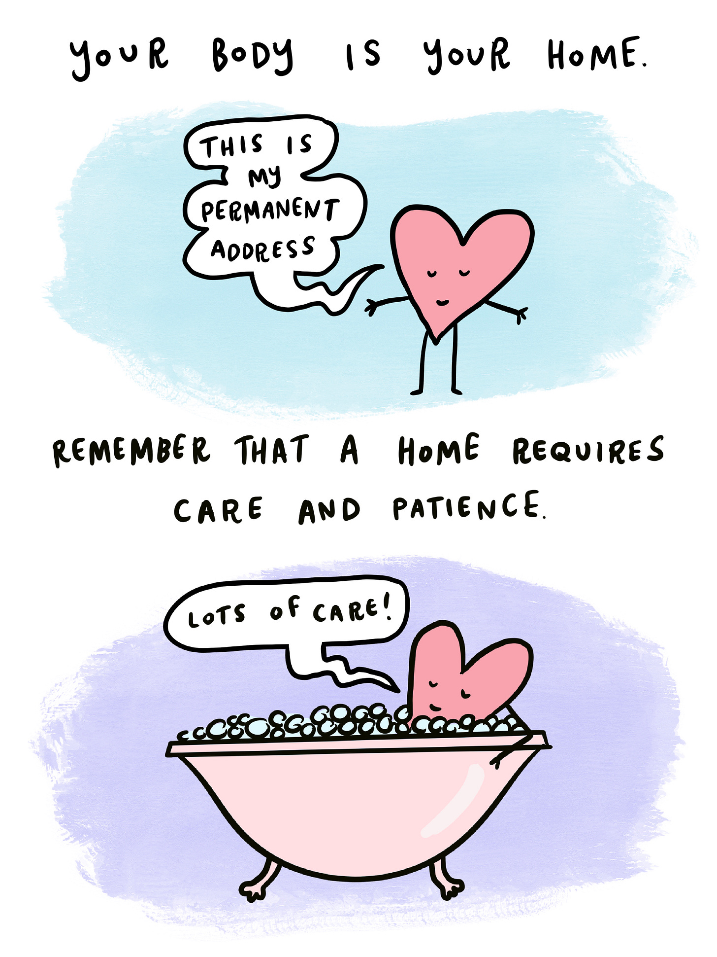 Your body is your home. Remember that a home requires care and patience. 