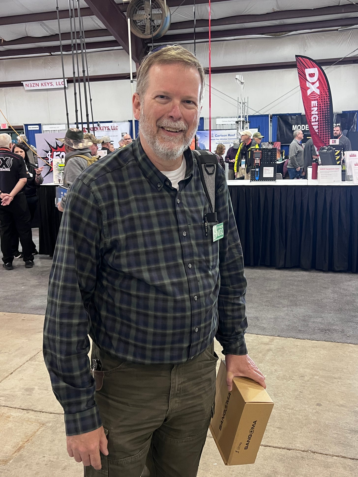 Jeff Francis N0GQ at Hamvention 2026. Image courtesy of Steve Stroh N8GNJ.