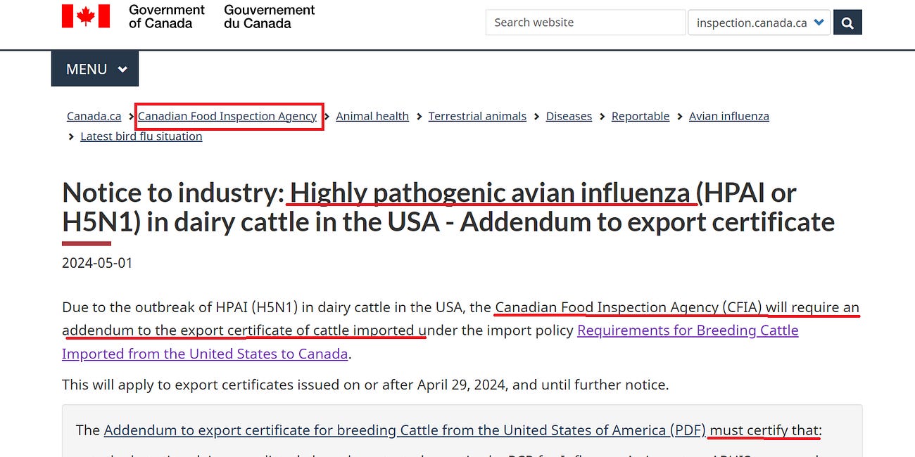 "H5N1" (“Γρίπη των Πτηνών”): Η Καναδική Υπηρεσία Επιθεώρησης Τροφίμων (CFIA) ΔΕΝ Μπορεί Να Βρει Ακόμα Έγκυρα Στοιχεία για την Ύπαρξή του