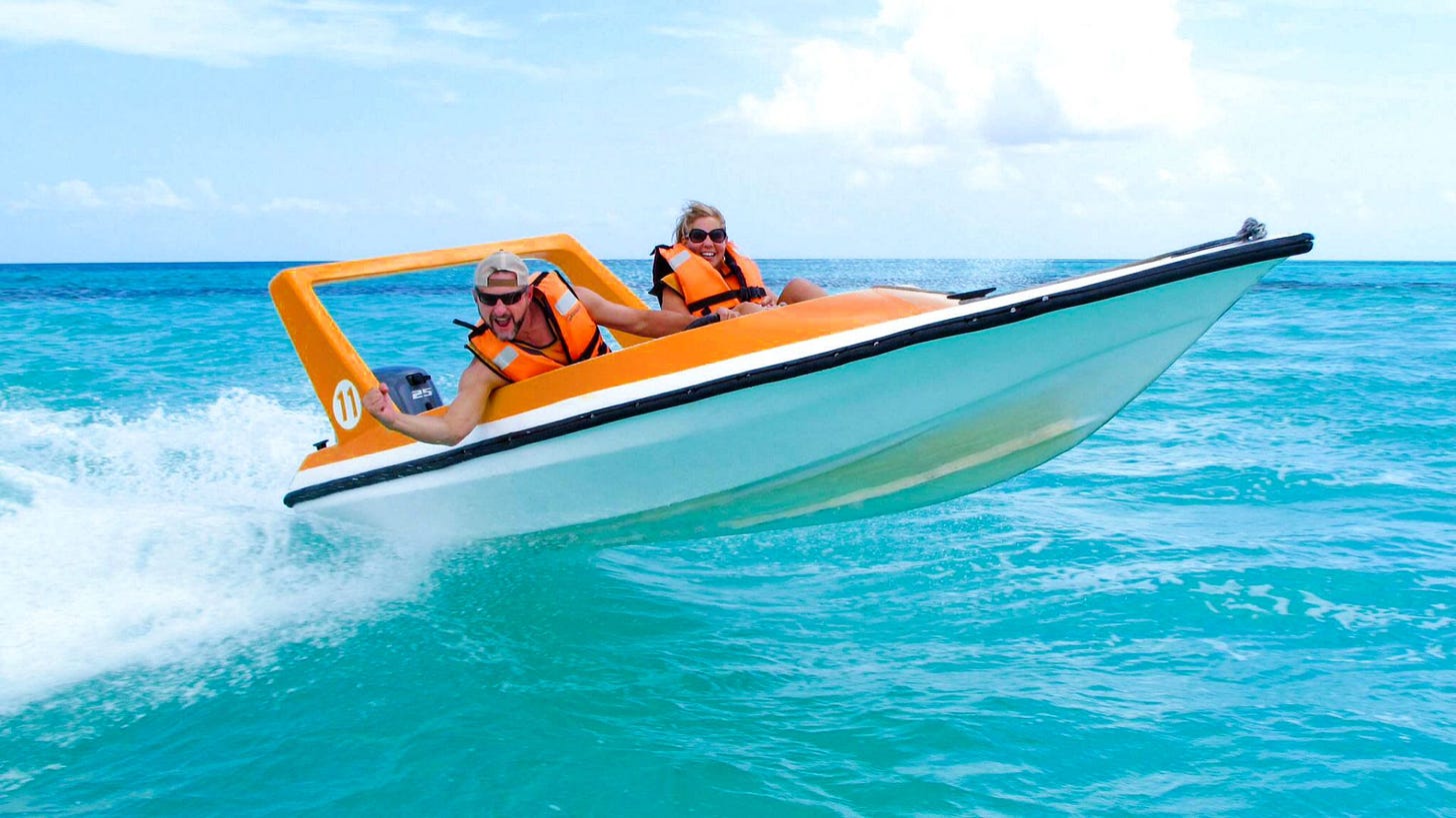Speed Boat, Snorkel and Beach