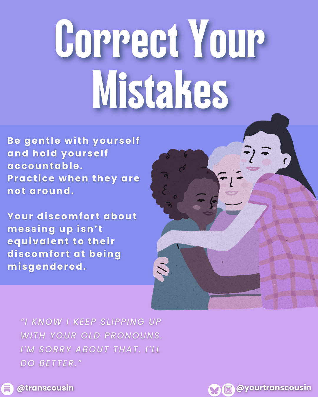 Three cartoon women, one Black, one White, one Asian, hug and smile Three cartoon women, one Black, one White, one Asian, hug and smile