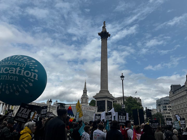 The 'Tax the Rich' protest continues through London