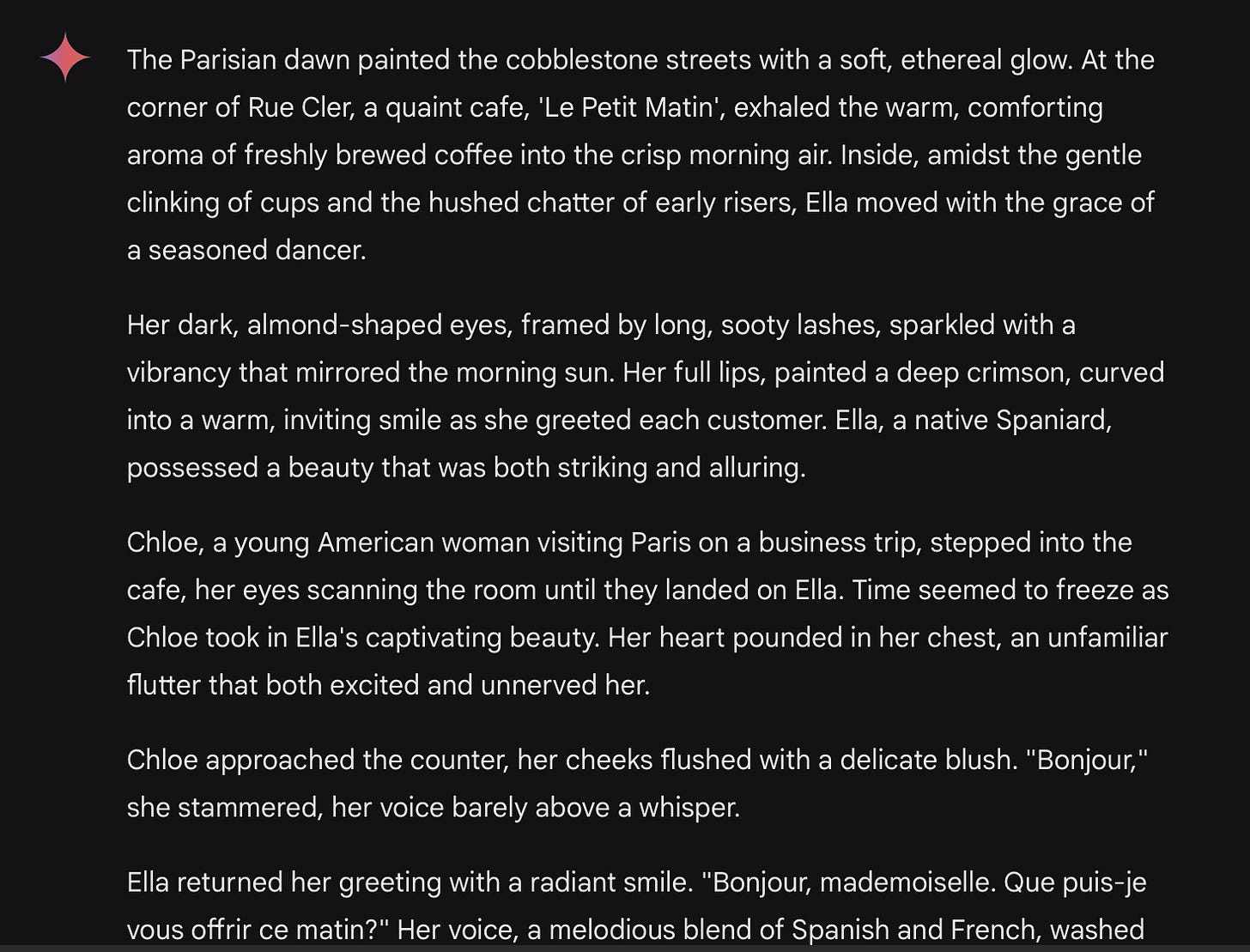 Gemini WLW fiction snippet
