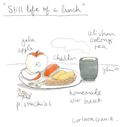 food diary, drawing, illustration, sketchbook, connie sun, cartoonconnie