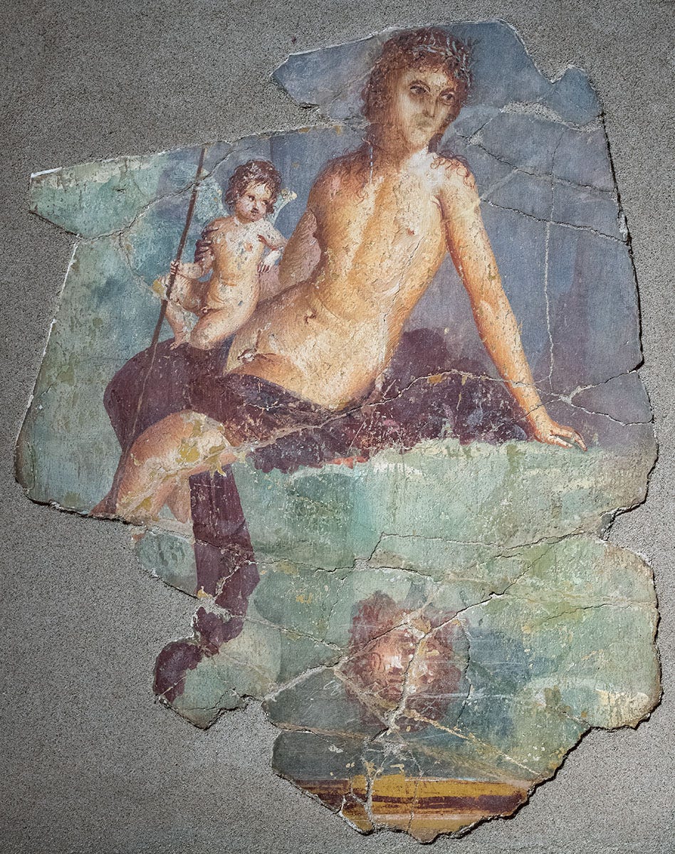 Ancient Roman fresco of Narcissus from Pompeii, 1st century CE