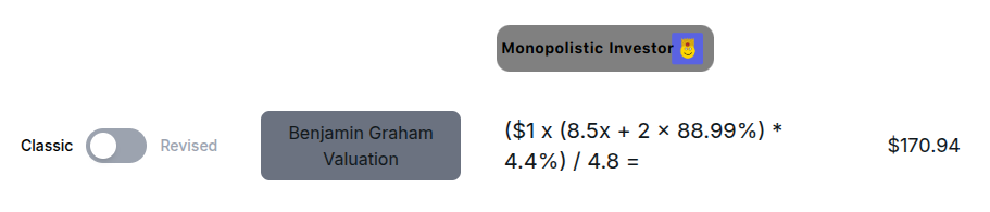 Benjamin Graham's fair value of AMD: $170.94 Benjamin Graham's fair value of AMD: $170.94
