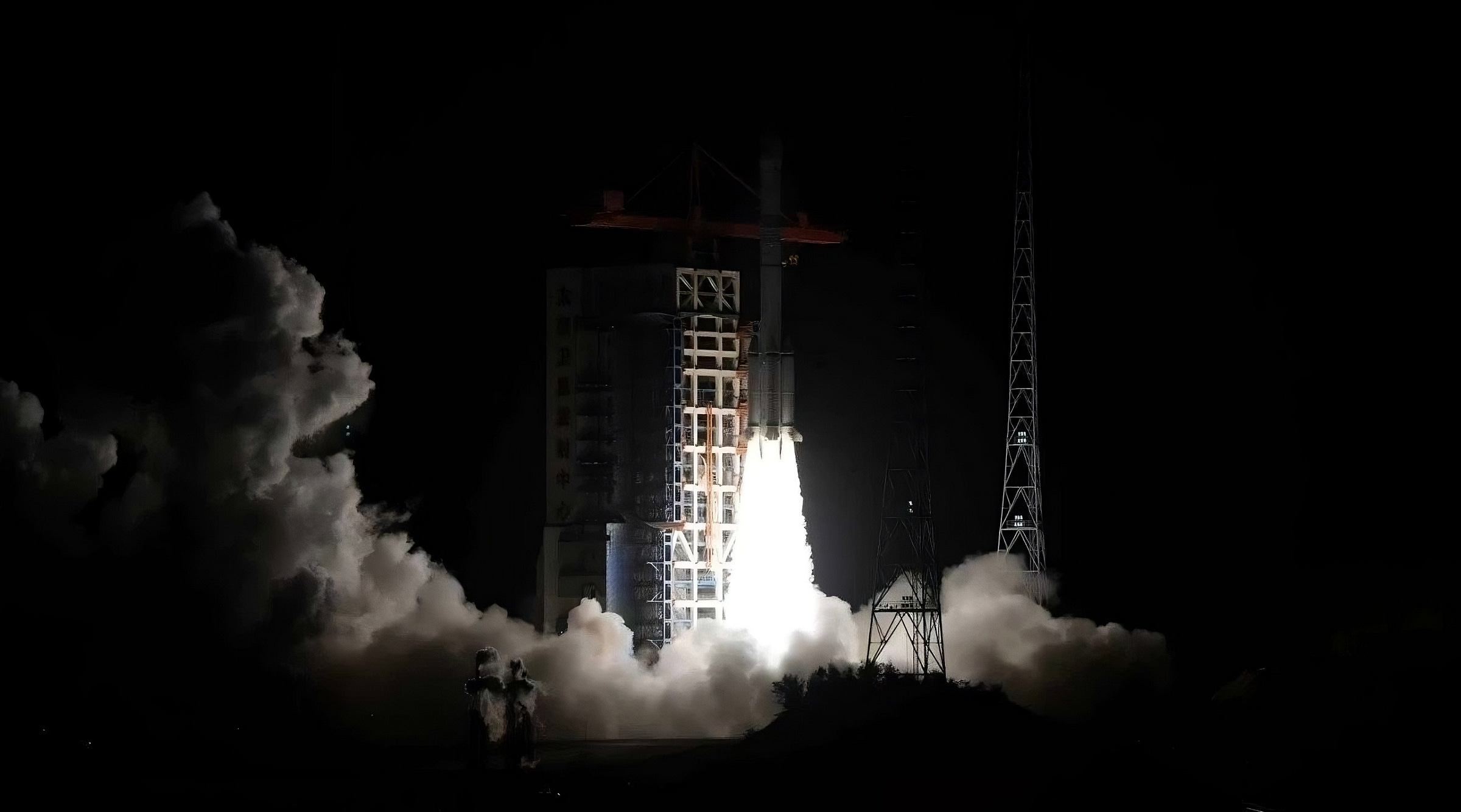 The Long March 6A Y12 vehicle lifting off from Launch Complex 9A at the Taiyuan Satellite Launch Center. The Long March 6A Y12 vehicle lifting off from Launch Complex 9A at the Taiyuan Satellite Launch Center.