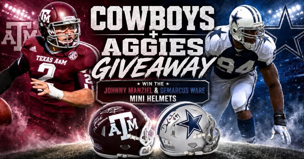 Cowboys Fans Win Signed D-Ware & Johnny Manziel Mini-Helmets From Fish!
