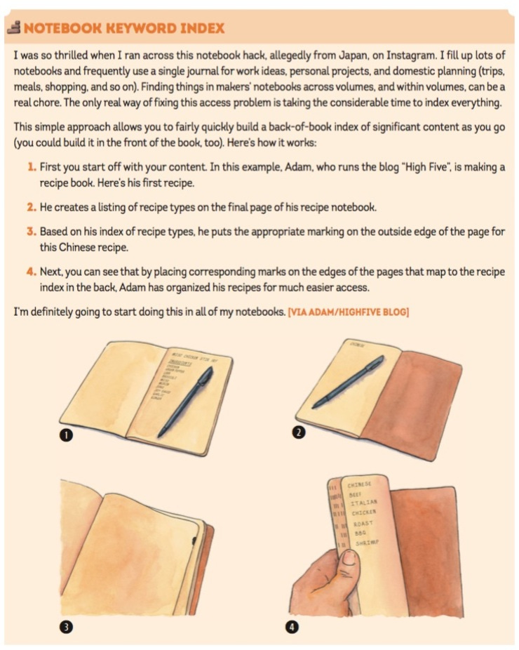 Easy notebook indexing.