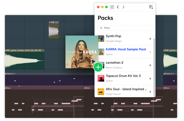 Splice app and DAW