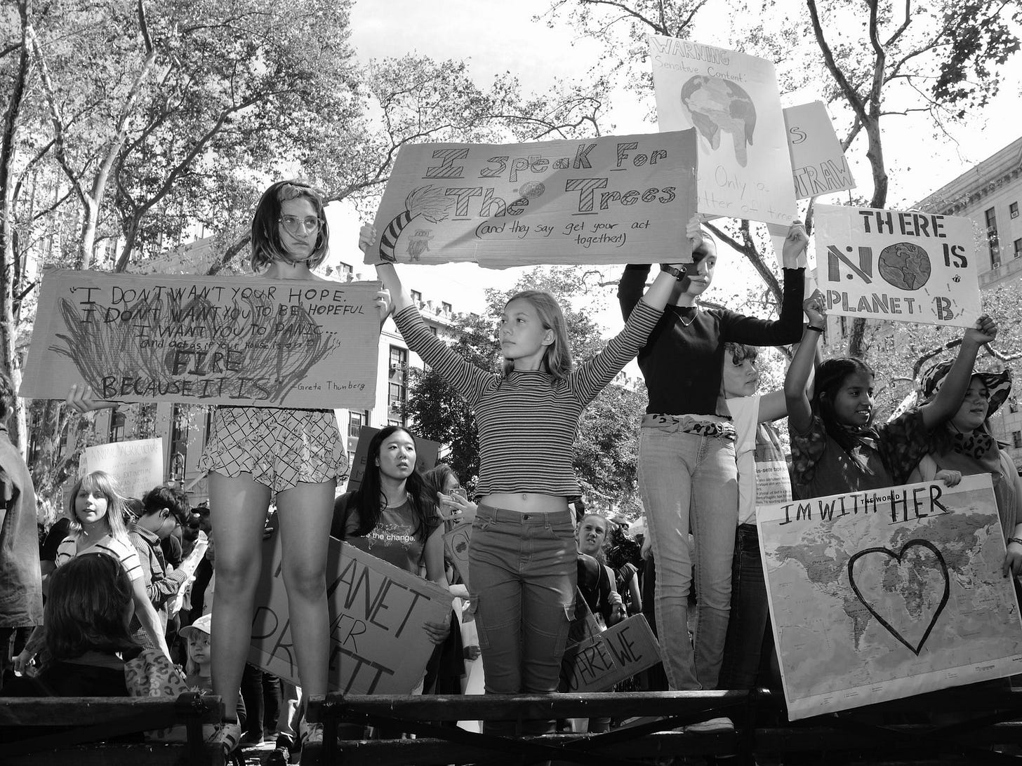 Young strikers protest. Young strikers protest.
