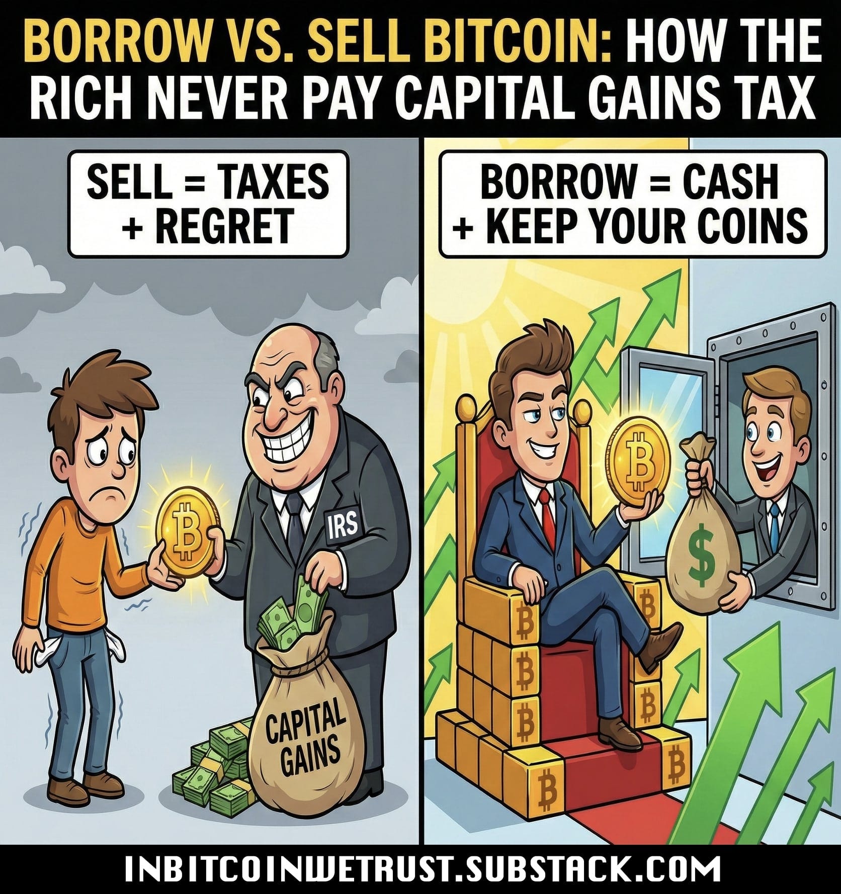 Borrow vs. Sell Bitcoin: How the Rich Never Pay Capital Gains Tax.