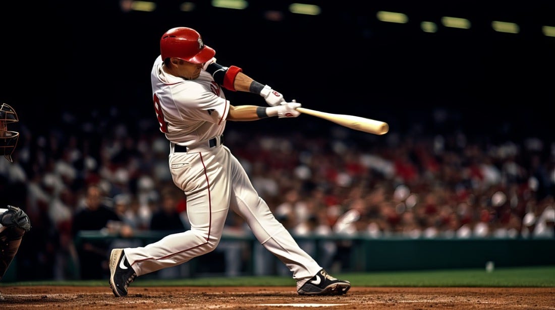 Batter swinging at a pitch Batter swinging at a pitch