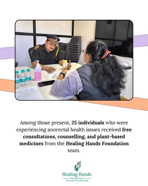 Workplace wellbeing goes beyond desks and deadlines; it begins with awareness and timely care.  Healing Hands Foundation, in collaboration with Autobahn Corporation BharatBenz, conducted a free health awareness and consultation camp at their Chakan (Khed) branch. The camp focused on #Piles, #Fissures, #Fistula, #PilonidalSinus, #ChronicConstipation, as well as #Hernia and #VaricoseVeins.  A total of 25 employees and team members from Autobahn Trucking Chakan (BharatBenz),  benefited from the initiative.  Participants received consultations, counselling, and medical guidance, encouraging them to address health concerns often overlooked in demanding work routines.  The camp was supported by the Healing Hands Foundation team, with Dr Ashwini Pargewar,  along with Anita Said, Anand Mishal, Ujjwala Khalate, Sheetal Bhosale, and Raosaheb Galphade, ensuring seamless coordination and compassionate patient care throughout the day.