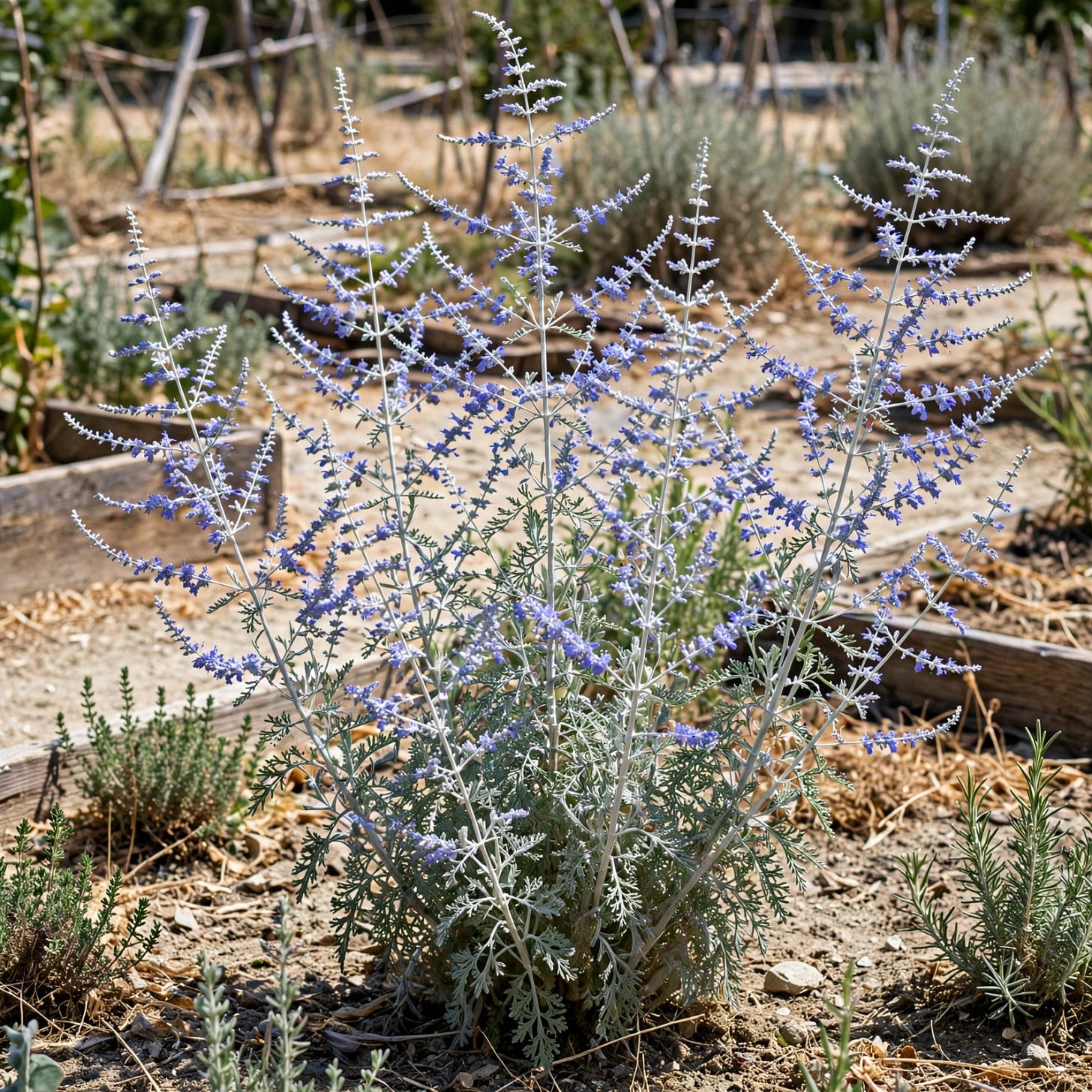 Lavande d'Afghanistan (Perovskia) en fleurs 