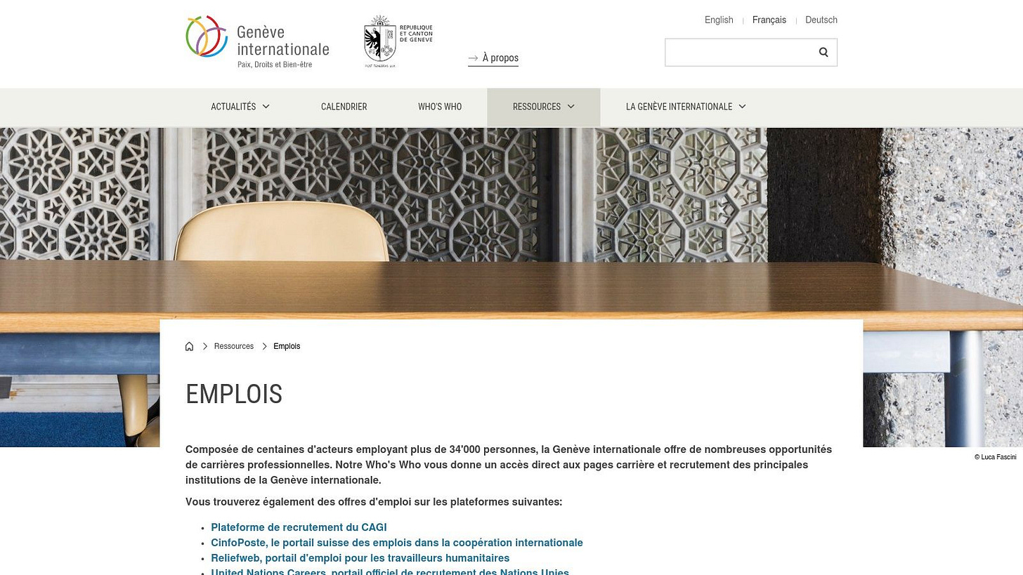 Genève internationale – Jobs hub