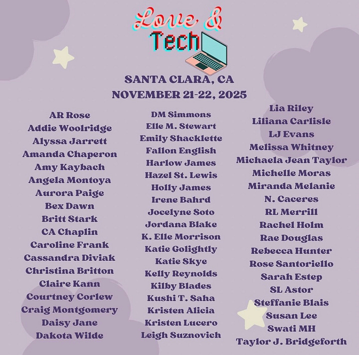 Love & Tech Author Lineup