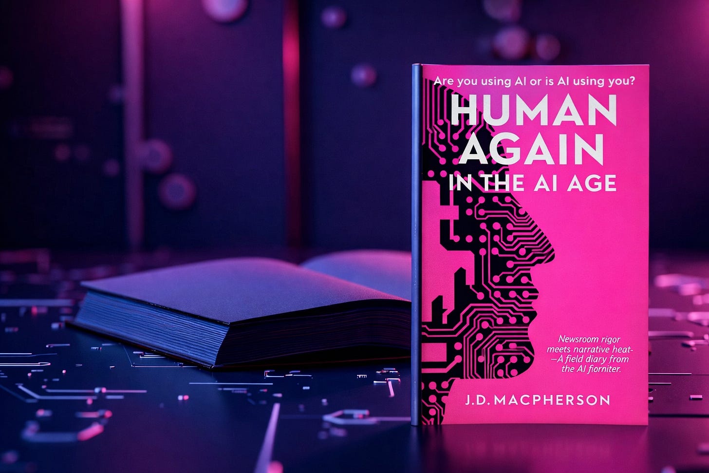 Human Again: In the AI Age, book cover by J.D. Macpherson