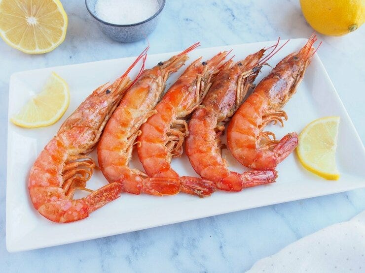 Gambones a la plancha