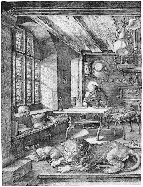 Albrecht Dürer, Hieronymus im Gehäus, Kupferstich, 1514