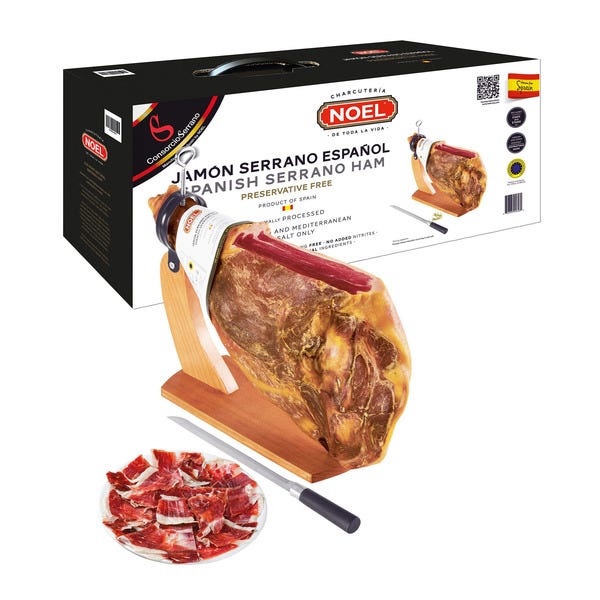 Front of Deli Meat Noel Serrano Ham Leg, 14.3 lbs