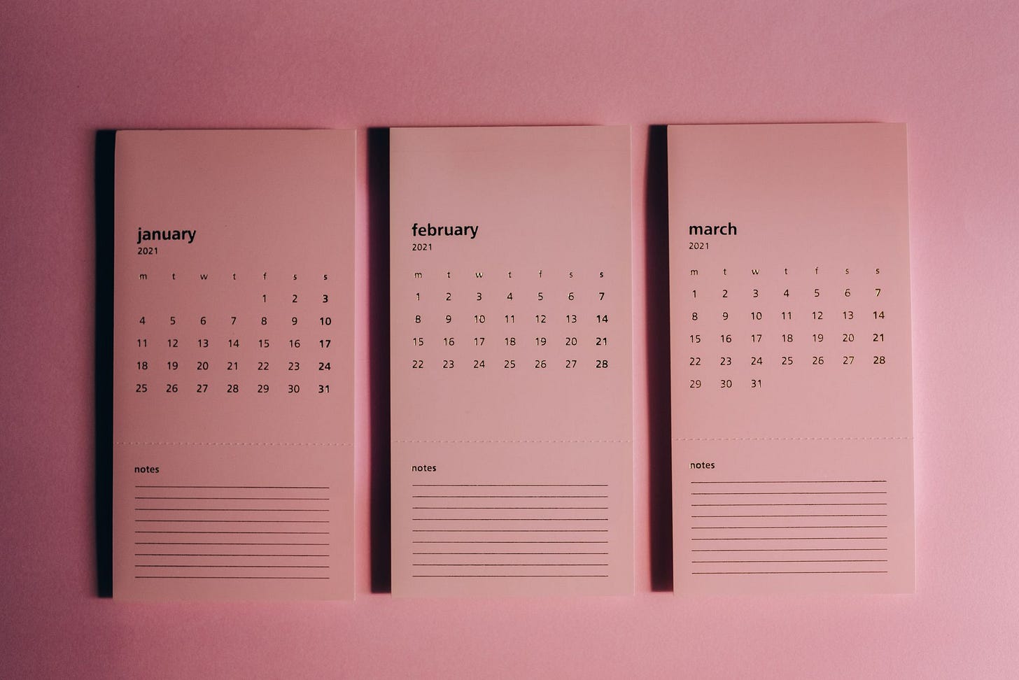 jan/feb/march calendar with a box underneath that says 