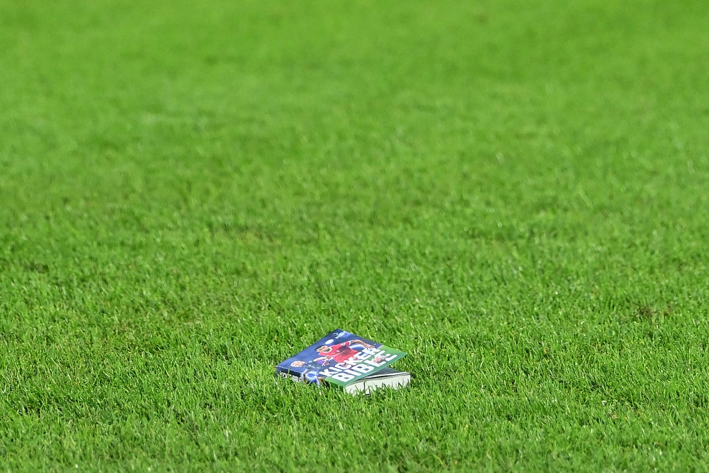 A book is seen on the pitch, which was thrown by a fan, during the UEFA EURO 2024 group stage match between England and Slovenia at Cologne Stadium on June 25, 2024 in Cologne, Germany. (Getty Images/AP)