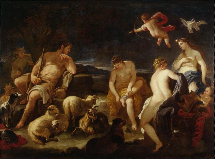 The Judgment of Paris, 1683 - Luca Giordano