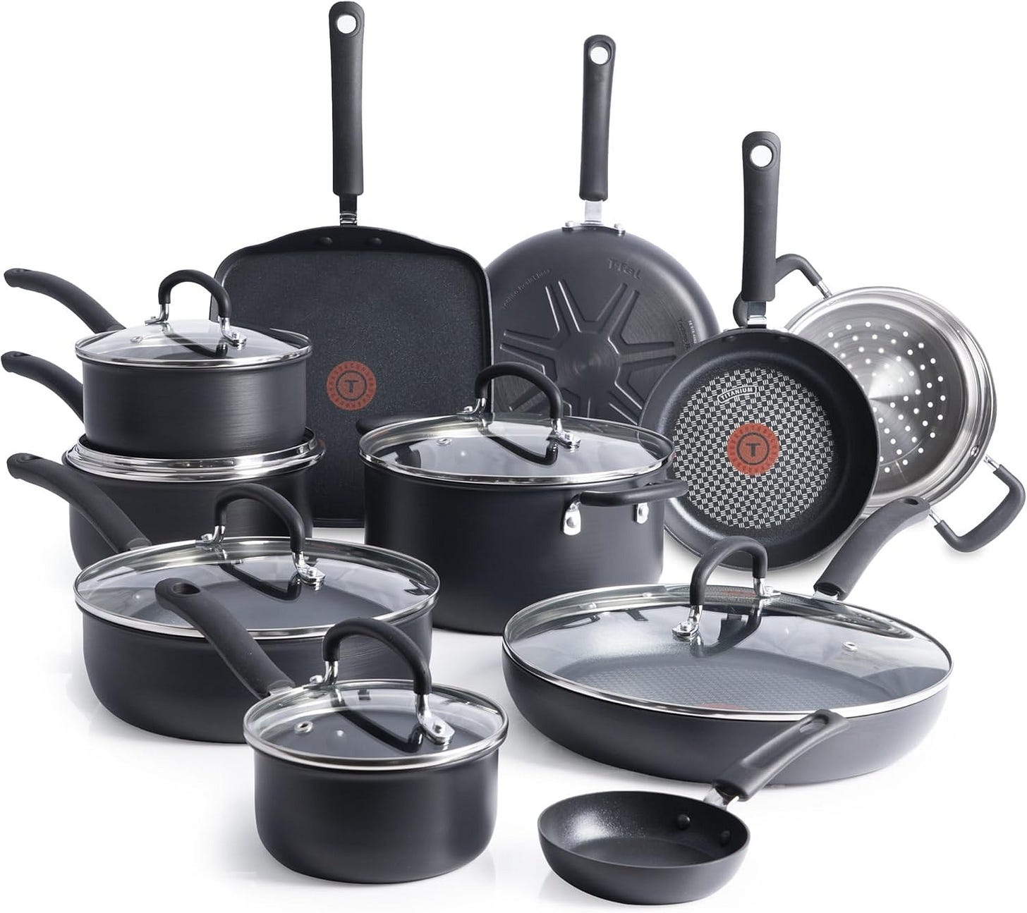 T-fal Ultimate Hard Anodized Nonstick Cookware Set, 17 Piece