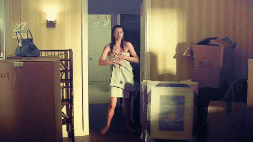 Addison dancing in her towel