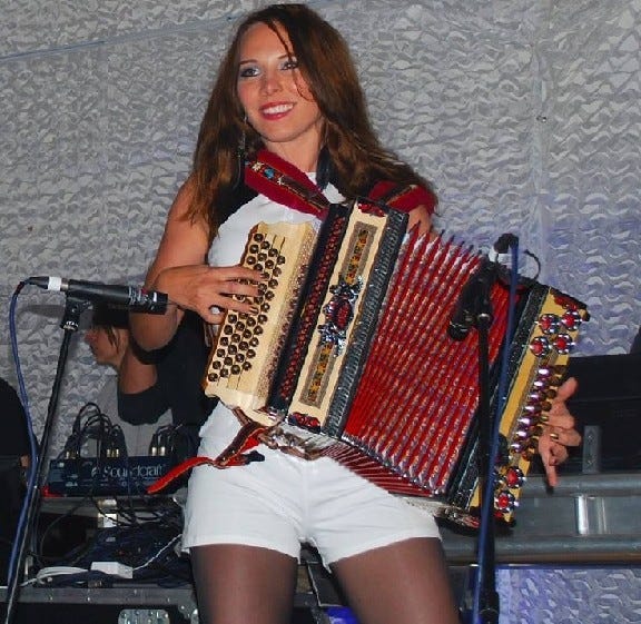 Me at age 30, playing my Styrian accordion. © Author