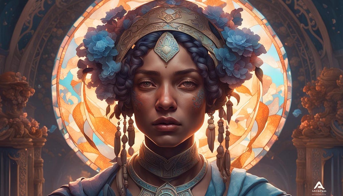 Art portrait of mindfulness lady Art portrait of mindfulness lady