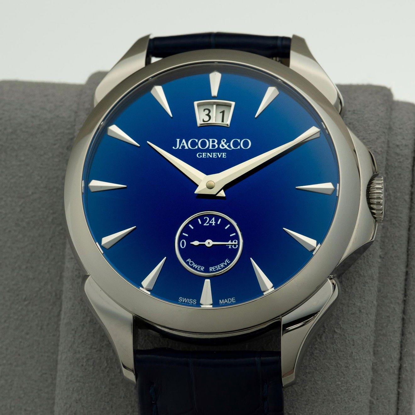 2026 Jacob & Co Palatial Classic Manual Big Date 42 Steel / Blue / Strap - Special Boutique Edition PC400.10.AA.AM.ABALA Listing Image 1
