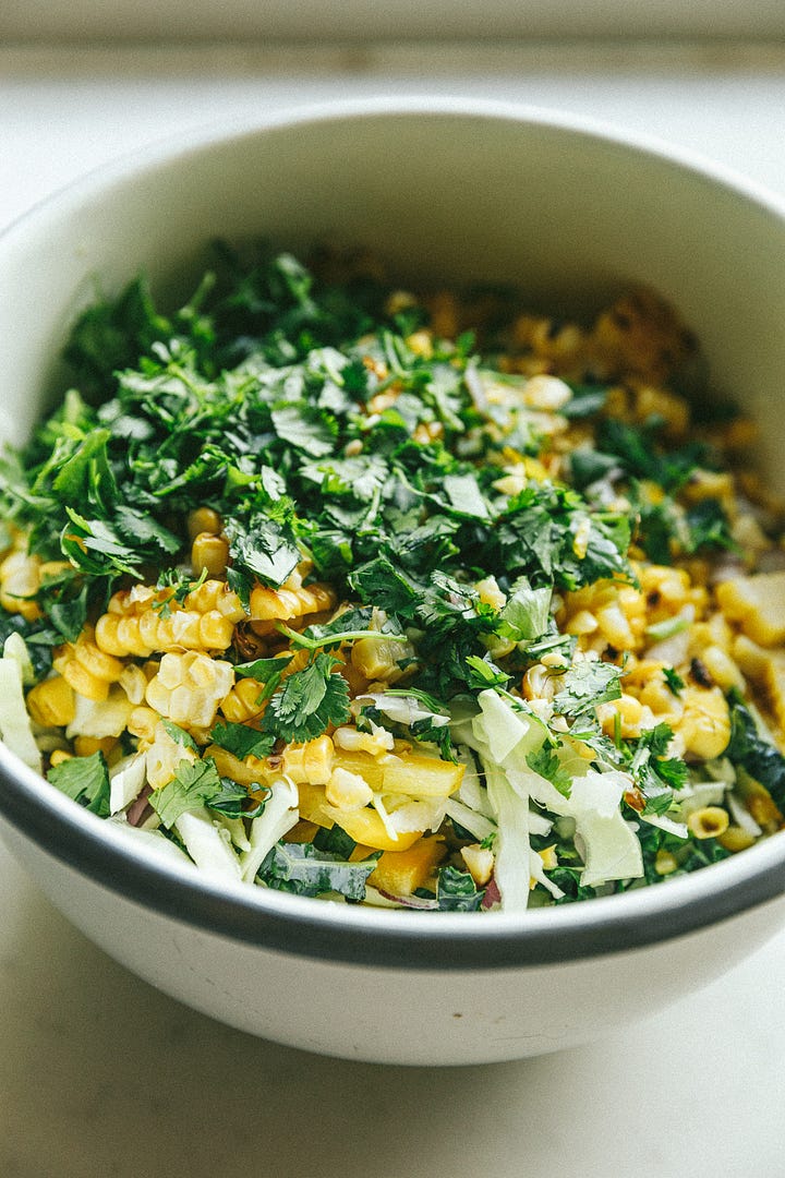 Mexican street corn slaw in the making.
