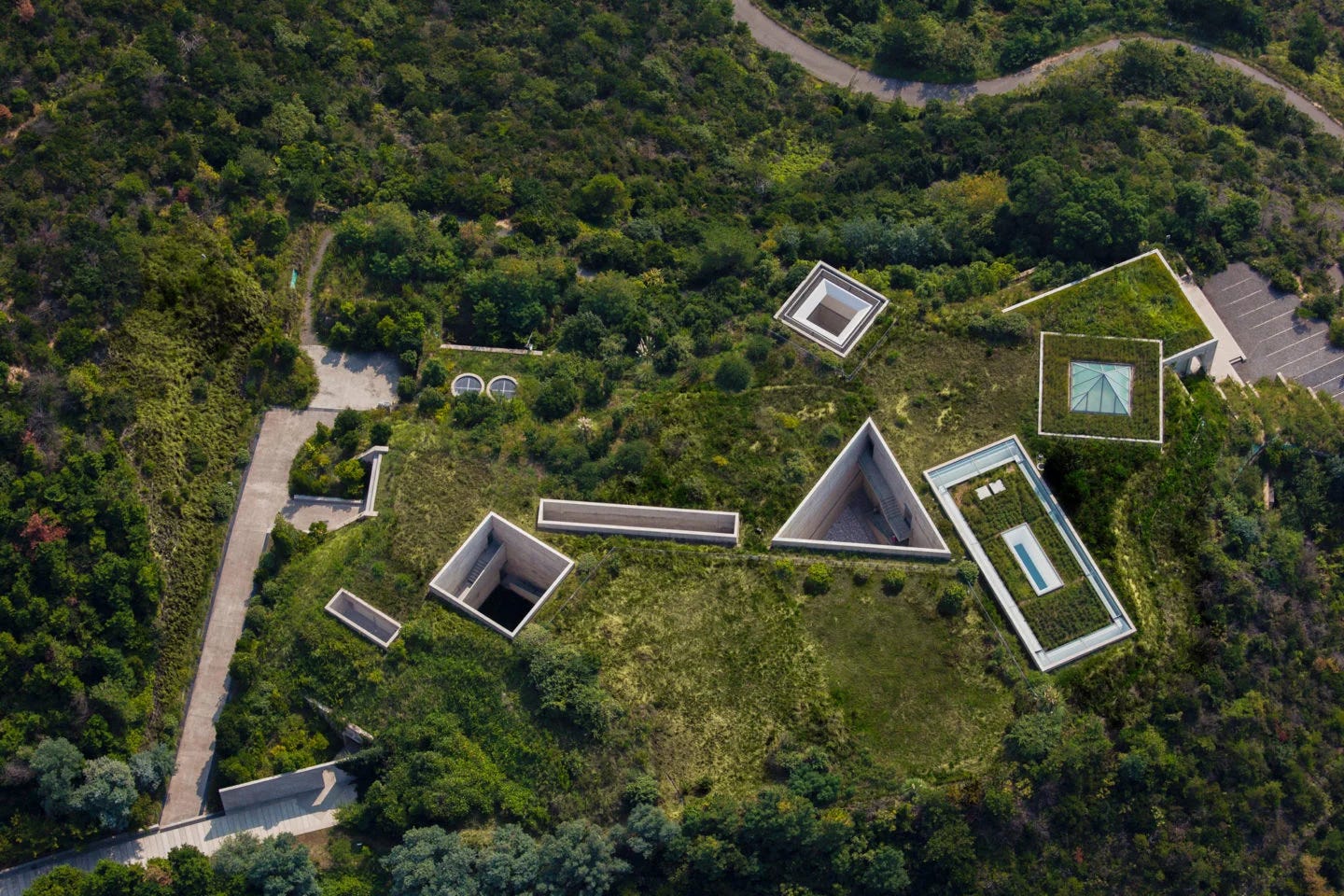 Arial view of the Chichu Art Museum