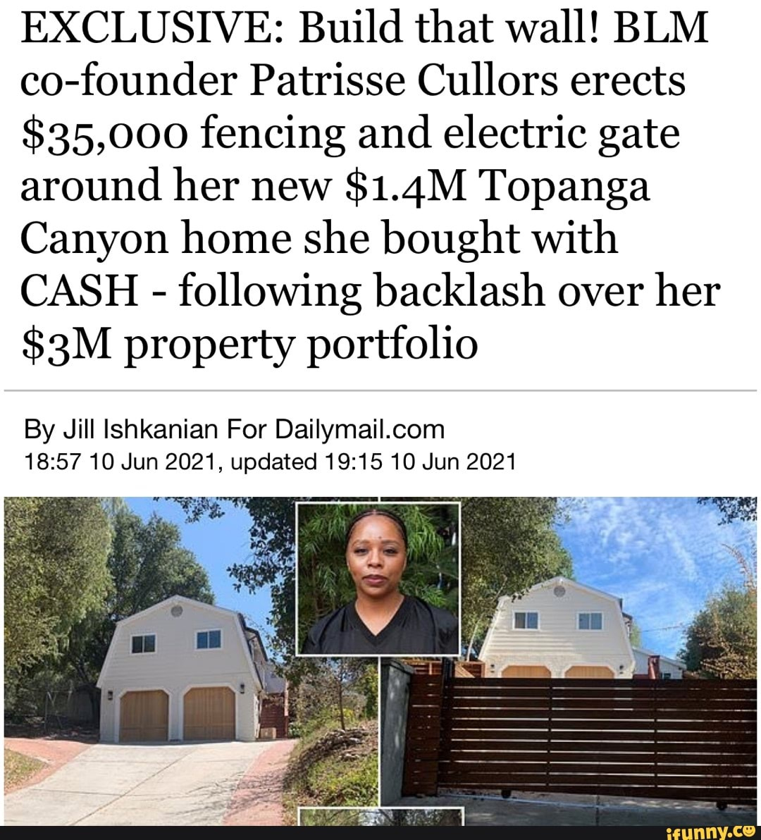 EXCLUSIVE: Build that wall! BLM co-founder Patrisse Cullors erects ...