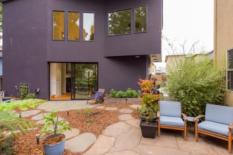 Outdoor seating in shared home.