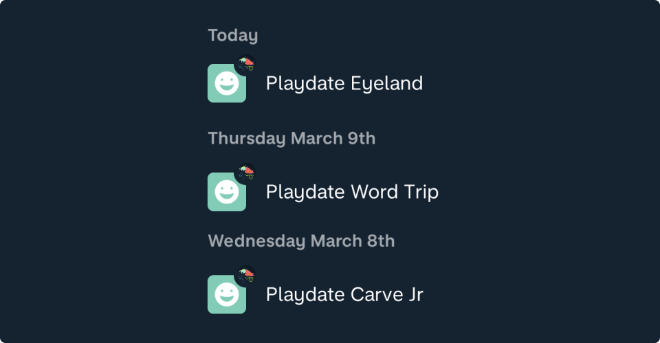 Bank app with rows saying "Playdate Eyeland", "Playdate Word Trip" etc, showing the console, and specific game purchased.