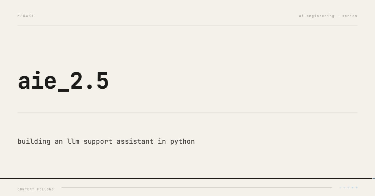 aie_2.5: building it (Support Assistant)