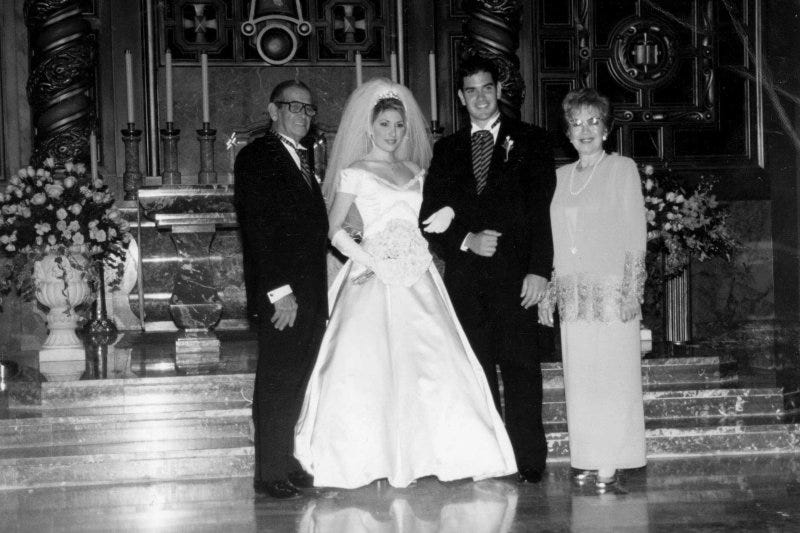 Marco Rubio with his wife Jeanette, and his parents, on their wedding day, October 17, 1998. Marco Rubio with his wife Jeanette, and his parents, on their wedding day, October 17, 1998.