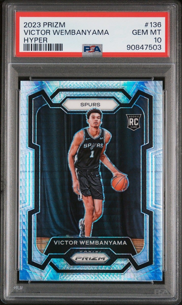 2023 PANINI PRIZM HYPER PRIZM #136 VICTOR WEMBANYAMA ROOKIE RC PSA 10 2023 PANINI PRIZM HYPER PRIZM #136 VICTOR WEMBANYAMA ROOKIE RC PSA 10