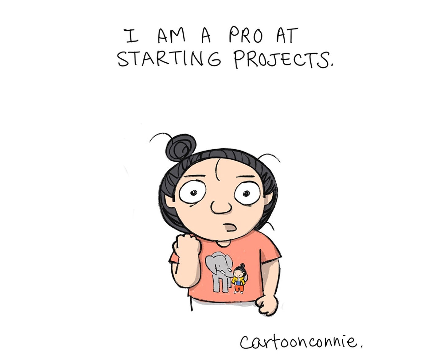 Excerpt from a single-page comic strip about neurodivergent brains and the challenges of starting and finishing projects, illustrated as navigating a hedge maze. Titled "A Neurodivergent Brain," 2026, by Connie Sun, cartoonconnie.