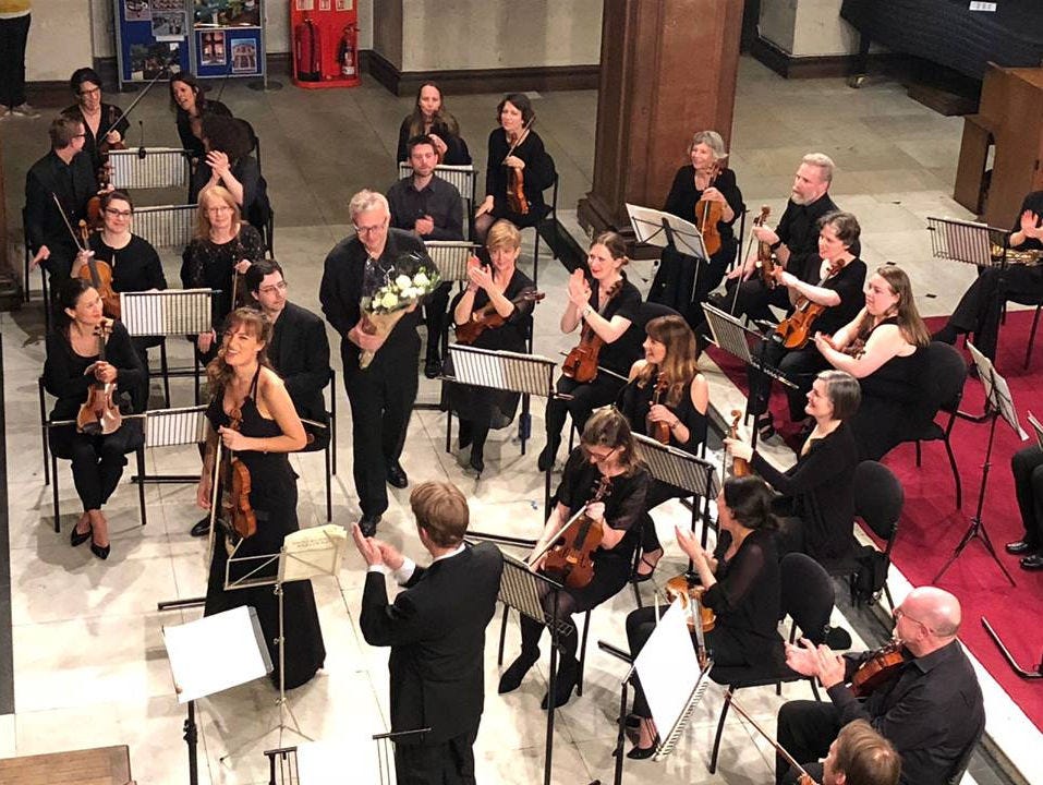 Violinist Nicola Benedetti and conductor Eamonn Dougan with Corinthian Chamber Orchestra