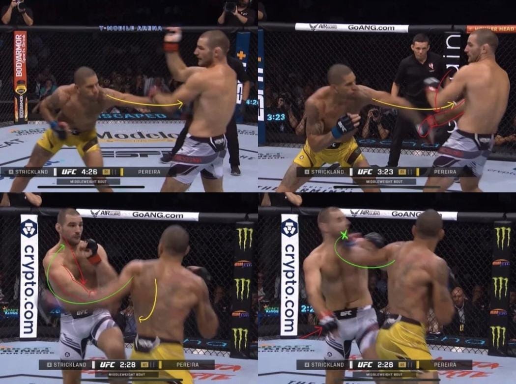 Alex Pereira knocking out Sean Strickland