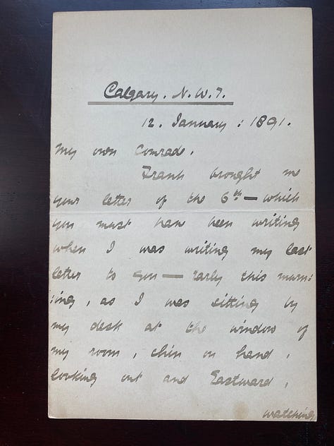 Ebenezer's January 12, 1891 letter written in tight cursive. 