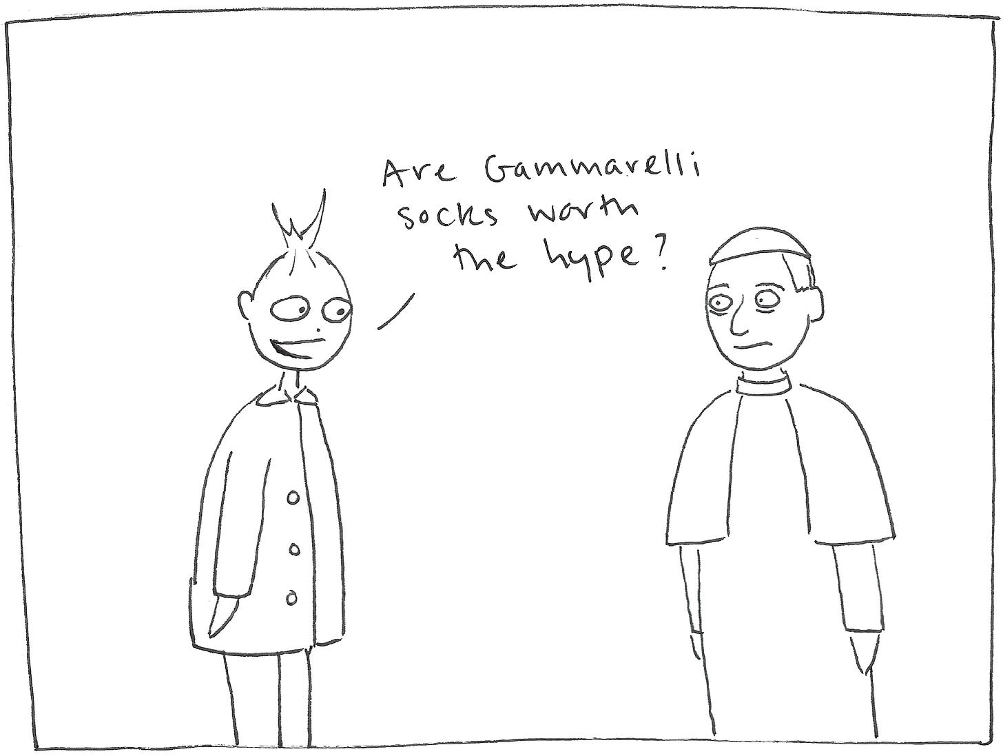 Eliza asks the Pope: "Are Gammarelli socks worth the hype?" Eliza asks the Pope: "Are Gammarelli socks worth the hype?"