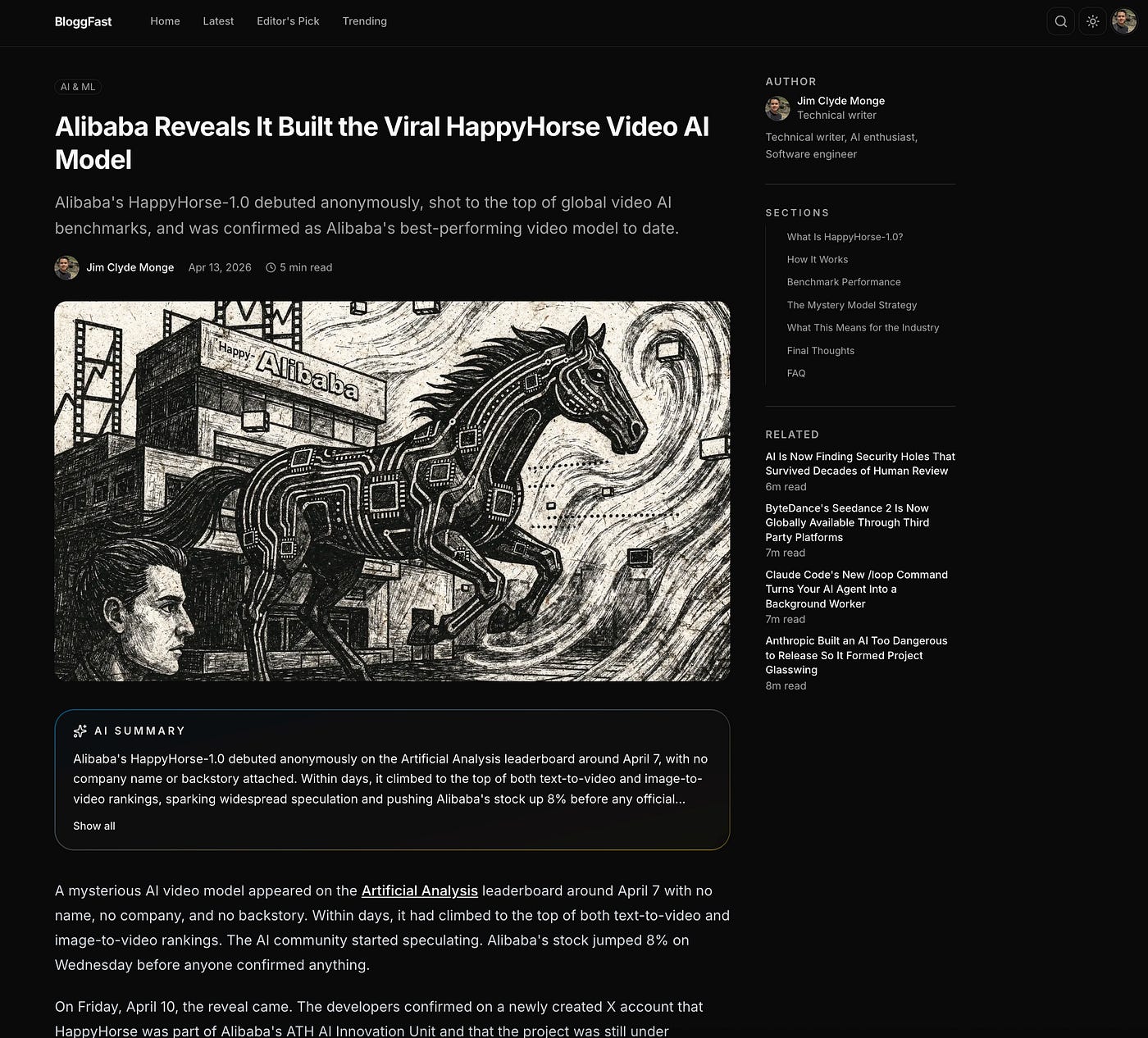 BloggFast sample published article. Image by Jim Clyde Monge