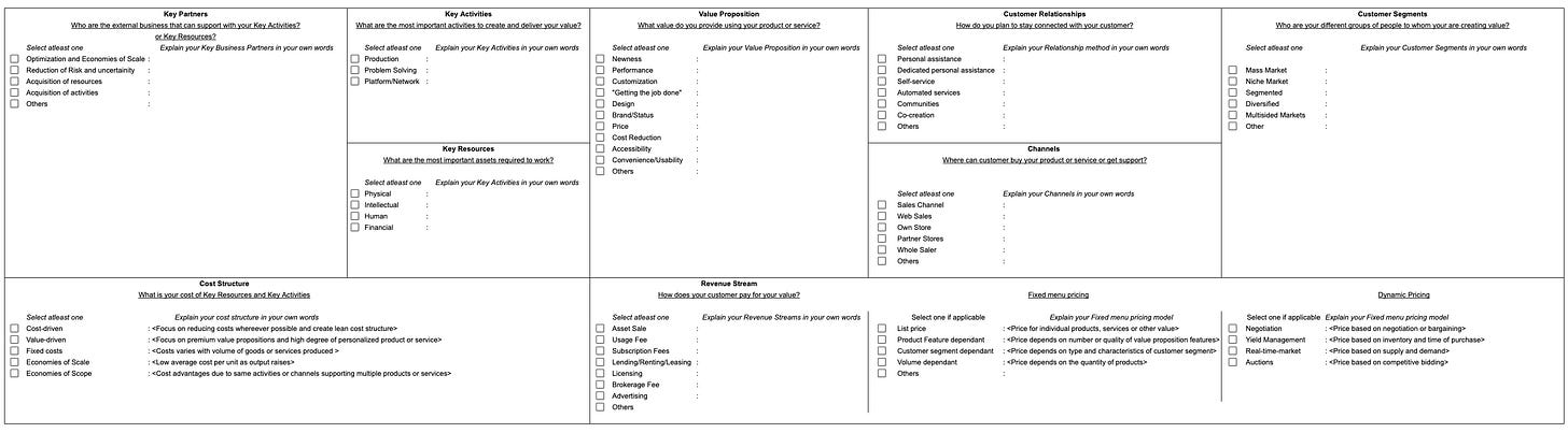 Business Model Canvas Worksheet Business Model Canvas Worksheet
