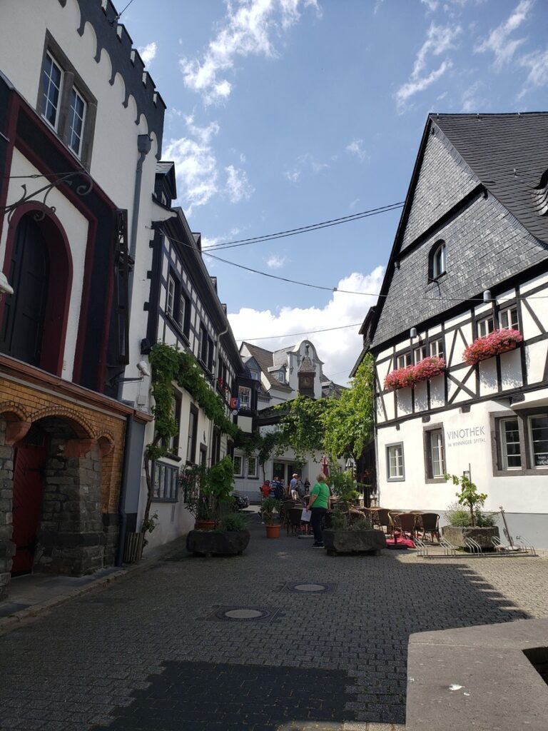 Walking through Winnigan on a bike and barge tour